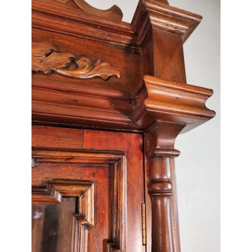 ANTICA VETRINA ANGOLIERA epoca 900 CANTONALE Germania LEGNO MOGANO stipo ETAGERE