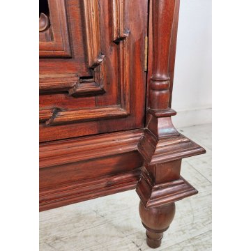 ANTICA VETRINA ANGOLIERA epoca 900 CANTONALE Germania LEGNO MOGANO stipo ETAGERE