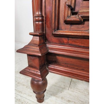 ANTICA VETRINA ANGOLIERA epoca 900 CANTONALE Germania LEGNO MOGANO stipo ETAGERE