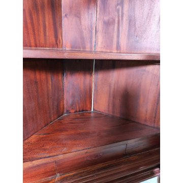 ANTICA VETRINA ANGOLIERA epoca 900 CANTONALE Germania LEGNO MOGANO stipo ETAGERE