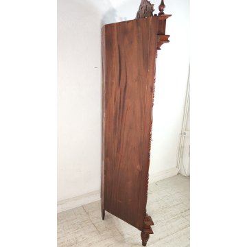 ANTICA VETRINA ANGOLIERA epoca 900 CANTONALE Germania LEGNO MOGANO stipo ETAGERE