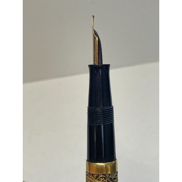 ANTICA PENNA STILOGRAFICA WATERMAN IDEAL DORATA DECORO FOUNTAIN PEN ANNI 30 14K