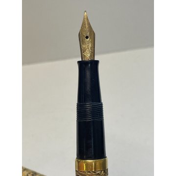 ANTICA PENNA STILOGRAFICA WATERMAN IDEAL DORATA DECORO FOUNTAIN PEN ANNI 30 14K