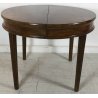 ANTICO TAVOLO ROTONDO IMPERO ALLUNGABILE DA PRANZO NOCE MASSELLO EPOCA 4 GAMBE+1