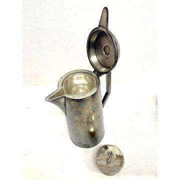 ANTICA CARAFFA TERMICA IN METALLO ARGENTATO "Isola" TERMAL COFFEE POT ART DECO'