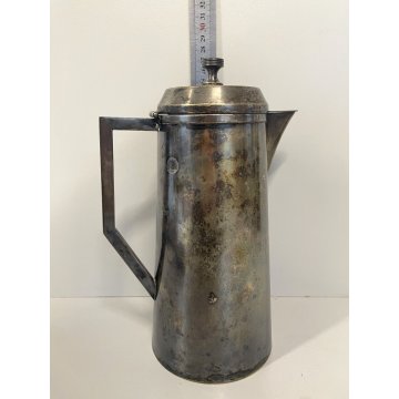 ANTICA CARAFFA TERMICA IN METALLO ARGENTATO "Isola" TERMAL COFFEE POT ART DECO'