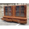ANTICA CREDENZA ART DECO ANNI 30/40 VETRINA ARMADIO SIDEBOARD LEGNO RADICA VETRO