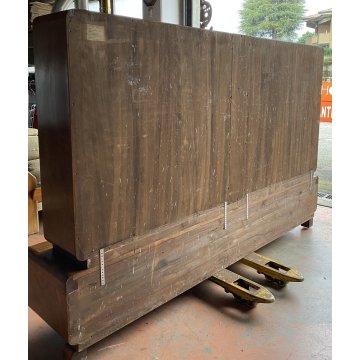 ANTICA CREDENZA ART DECO ANNI 30/40 VETRINA ARMADIO SIDEBOARD LEGNO RADICA VETRO