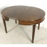 ANTICO TAVOLO ROTONDO IMPERO ALLUNGABILE DA PRANZO NOCE MASSELLO EPOCA 4 GAMBE+1