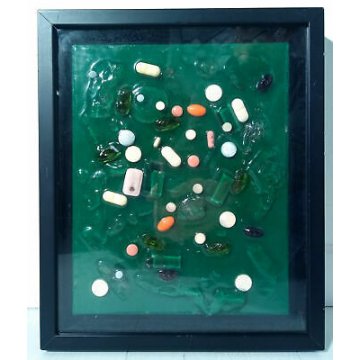 QUADRO GIORGIO GOST ASTRATTO DESIGN POP ART NEW LIFE FOR OLD MEDICINE RESINA