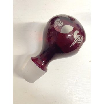 ANTICO DECANTER e VASO con COPERCHIO CRISTALLO BOEMIA ROSSO RUBINO CUT to CLEAR