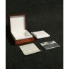 SCATOLA BOX orologio polso ZENITH LEGNO MOGANO CUSCINO PELLE BIANCO LIBRETTO 