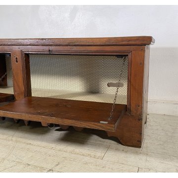 ANTICA CASSAPANCA PORTA TELEVISIONE 2 ANTE LEGNO ABETE PANCA BAULE EPOCA 1800