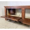 ANTICA CASSAPANCA PORTA TELEVISIONE 2 ANTE LEGNO ABETE PANCA BAULE EPOCA 1800