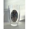 VASO CRISTALLO a TASCA DECORO SBALZO LAMINA ARGENTATA CRYSTAL VINTAGE VASE '900