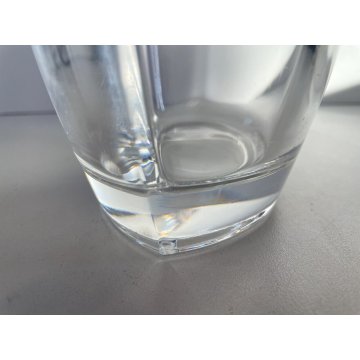 VASO CRISTALLO a TASCA DECORO SBALZO LAMINA ARGENTATA CRYSTAL VINTAGE VASE '900