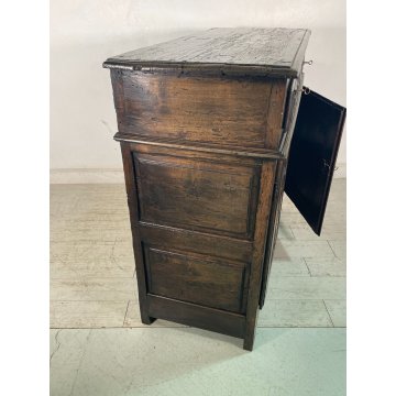 ANTICA CREDENZA epoca 1600 DECORO DIAMANTE LEGNO 2 CASSETTI MOBILE COMO ANTA