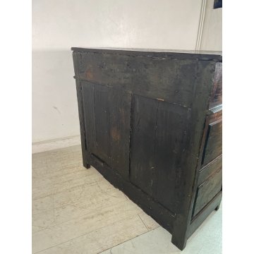 ANTICA CREDENZA epoca 1600 DECORO DIAMANTE LEGNO 2 CASSETTI MOBILE COMO ANTA