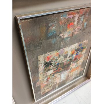 ANTICO QUADRO DIPINTO Luciano Verdiani  PAESAGGIO ASTRATTO Case Sparse OLIO TELA