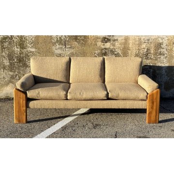 DIVANO Mario Marenco DESIGN 1970 Mobilgirgi ARMCHAIR LEGNO STOFFA POLTRONA ITALY