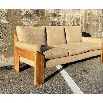 DIVANO Mario Marenco DESIGN 1970 Mobilgirgi ARMCHAIR LEGNO STOFFA POLTRONA ITALY