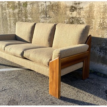 DIVANO Mario Marenco DESIGN 1970 Mobilgirgi ARMCHAIR LEGNO STOFFA POLTRONA ITALY