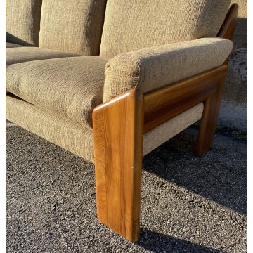 DIVANO Mario Marenco DESIGN 1970 Mobilgirgi ARMCHAIR LEGNO STOFFA POLTRONA ITALY