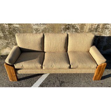 DIVANO Mario Marenco DESIGN 1970 Mobilgirgi ARMCHAIR LEGNO STOFFA POLTRONA ITALY