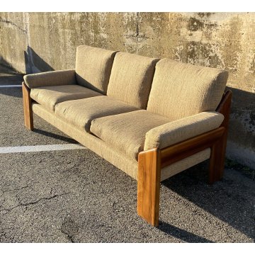 DIVANO Mario Marenco DESIGN 1970 Mobilgirgi ARMCHAIR LEGNO STOFFA POLTRONA ITALY