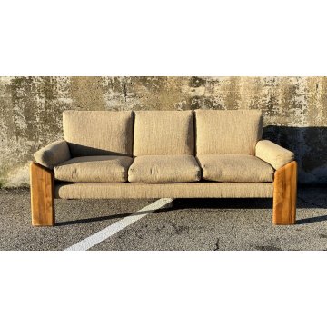 DIVANO Mario Marenco DESIGN 1970 Mobilgirgi ARMCHAIR LEGNO STOFFA POLTRONA ITALY