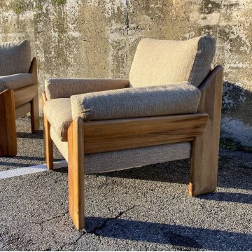 COPPIA POLTRONA Mario Marenco DESIGN 1970 Mobilgirgi ARMCHAIR LEGNO DIVANO ITALY