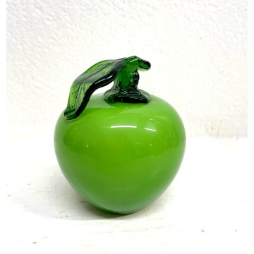 FRUTTA VETRO SOFFIATO Murano MELA verde DECORATIVA ORTAGGI FRUIT GLASS ø 8,5 cm