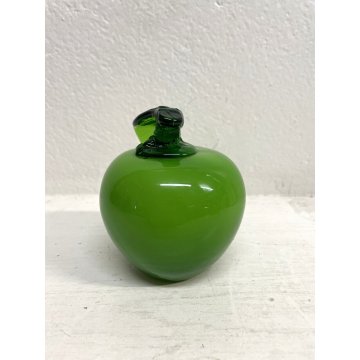 FRUTTA VETRO SOFFIATO Murano MELA verde DECORATIVA ORTAGGI FRUIT GLASS ø 8,5 cm