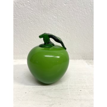 FRUTTA VETRO SOFFIATO Murano MELA verde DECORATIVA ORTAGGI FRUIT GLASS ø 8,5 cm