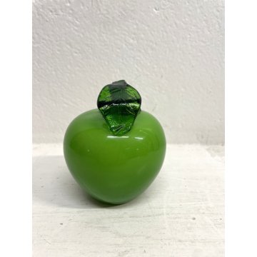 FRUTTA VETRO SOFFIATO Murano MELA verde DECORATIVA ORTAGGI FRUIT GLASS ø 8,5 cm