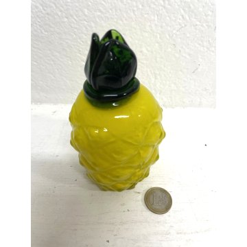 FRUTTA ORTAGGI VETRO SOFFIATO Murano ANANAS Giallo DECORATIVE FRUIT GLASS ø 8 cm