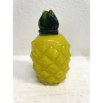 FRUTTA ORTAGGI VETRO SOFFIATO Murano ANANAS Giallo DECORATIVE FRUIT GLASS ø 8 cm