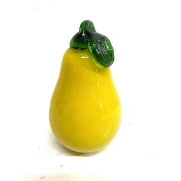 FRUTTA VETRO SOFFIATO Murano PERA gialla DECORATIVA ORTAGGI FRUIT GLASS ø 6,5 cm