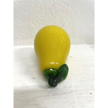 FRUTTA VETRO SOFFIATO Murano PERA gialla DECORATIVA ORTAGGI FRUIT GLASS ø 6,5 cm