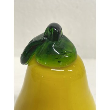 FRUTTA VETRO SOFFIATO Murano PERA gialla DECORATIVA ORTAGGI FRUIT GLASS ø 6,5 cm