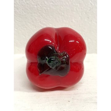 ORTAGGIO FRUTTA VETRO SOFFIATO Murano Peperone Rosso DECORATIVE GLASS ø 9 cm