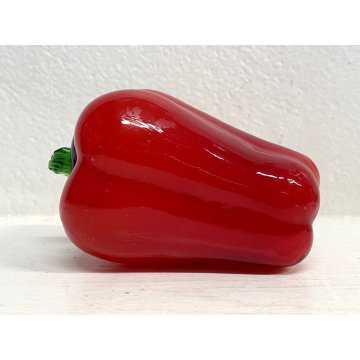 ORTAGGIO FRUTTA VETRO SOFFIATO Murano Peperone Rosso DECORATIVE GLASS ø 9 cm