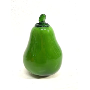 FRUTTA VETRO SOFFIATO Murano PERA verde DECORATIVA ORTAGGI FRUIT GLASS ø 8,5 cm