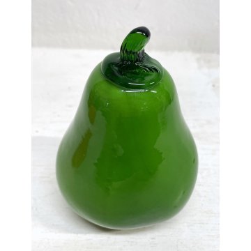 FRUTTA VETRO SOFFIATO Murano PERA verde DECORATIVA ORTAGGI FRUIT GLASS ø 8,5 cm