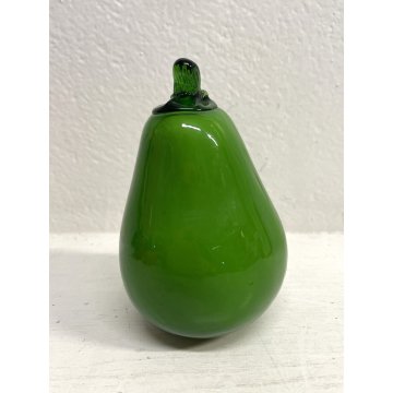 FRUTTA VETRO SOFFIATO Murano PERA verde DECORATIVA ORTAGGI FRUIT GLASS ø 8,5 cm