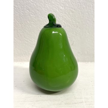 FRUTTA VETRO SOFFIATO Murano PERA verde DECORATIVA ORTAGGI FRUIT GLASS ø 8,5 cm