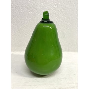 FRUTTA VETRO SOFFIATO Murano PERA verde DECORATIVA ORTAGGI FRUIT GLASS ø 8,5 cm