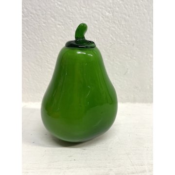 FRUTTA VETRO SOFFIATO Murano PERA verde DECORATIVA ORTAGGI FRUIT GLASS ø 8,5 cm