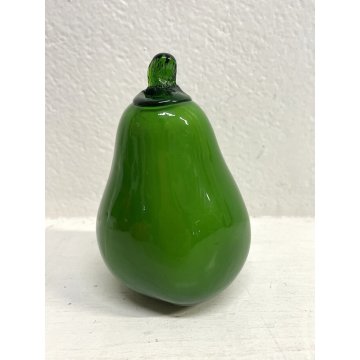 FRUTTA VETRO SOFFIATO Murano PERA verde DECORATIVA ORTAGGI FRUIT GLASS ø 8,5 cm