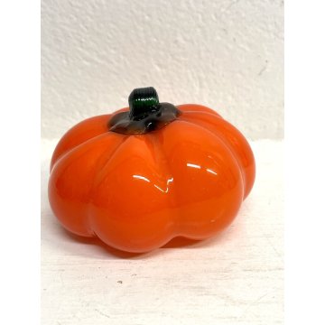 ORTAGGIO FRUTTA VETRO SOFFIATO Murano Zucca arancione  DECORATIVE GLASS ø 9 cm